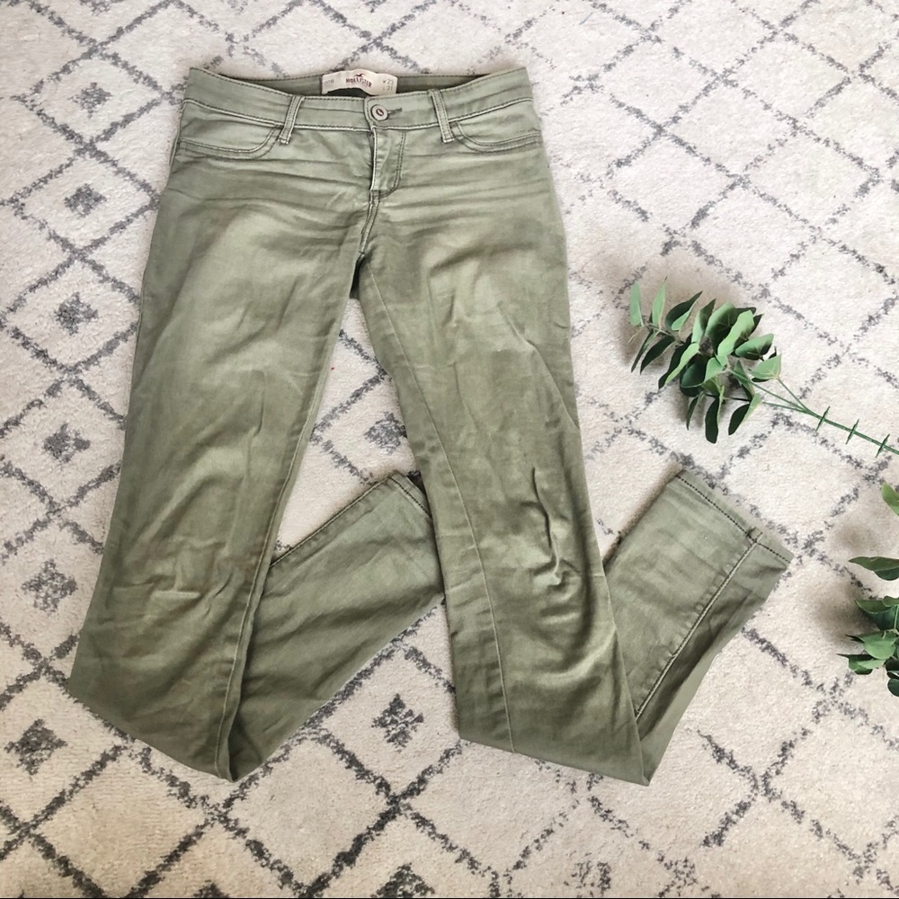 Army green skinny jeans